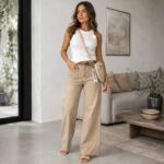 Jeanshose Beige