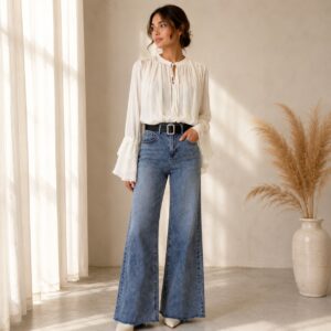 Wide leg Jeanshose